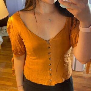 Socialite off shoulder burnt orange top